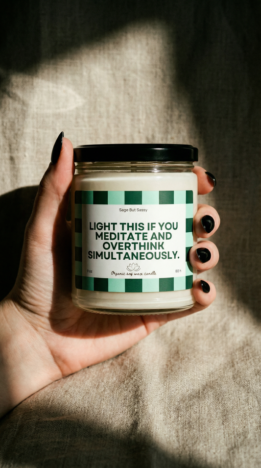 Meditation, overthinking, yoga, Soy Candle, hobbies, gift for him/her
