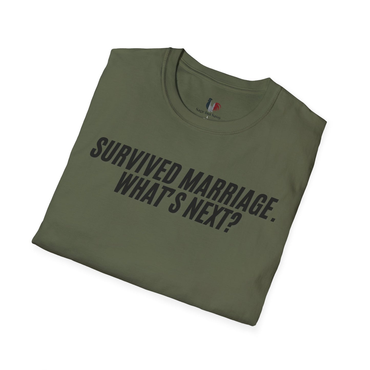 Survived marriage what's next, Unisex Softstyle T-Shirt, Divorce/Breakout