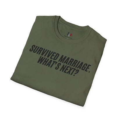 Survived marriage what's next, Unisex Softstyle T-Shirt, Divorce/Breakout
