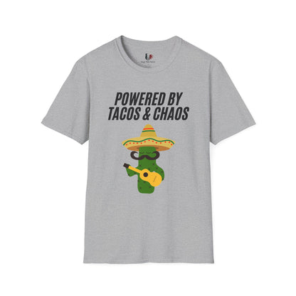 Powered by tacos and chaos, T-Shirt, Funny Cinco de Mayo gift