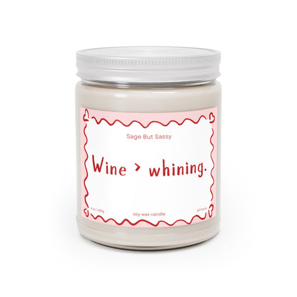 Wine more than whining. Funny Valentine’s Day Candle. Perfect Gift for Him/Her, single
