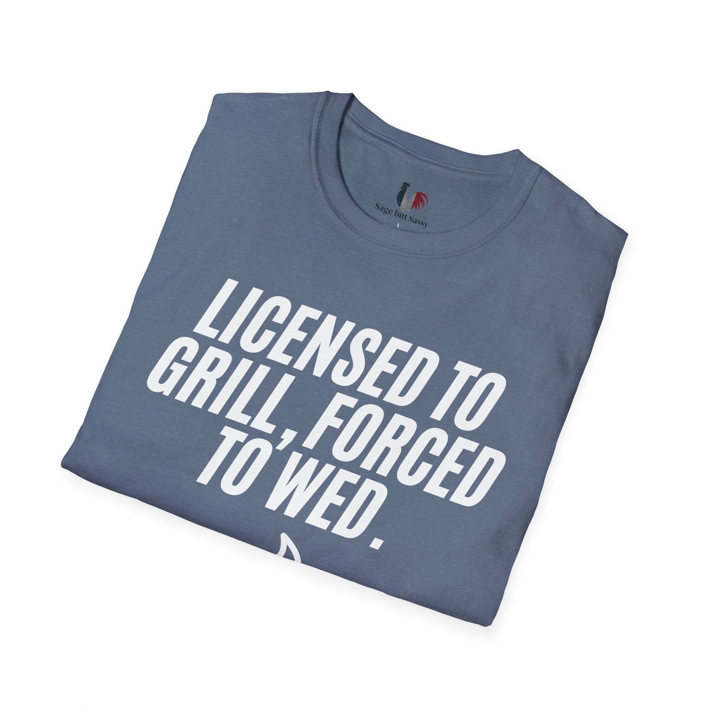 Licensed to grill, forced to wed, T-Shirt, Funny Bachelor Party Tee