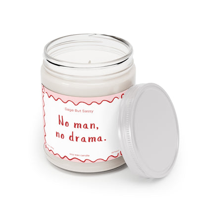 No man no drama. Funny Valentine’s Day Candle. Perfect Gift for Him/Her, single