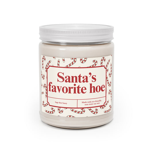 Santa's favorite hoe, Funny Christmas Candle, Christmas Gag Gift, Inappropriate Gifts for Christmas Party, Snarky Christmas Gift