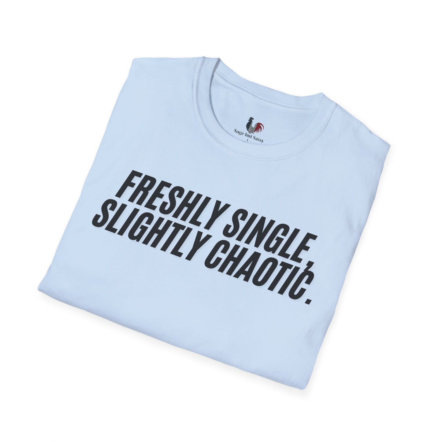 Freshly single slightly chaotic, Unisex Softstyle T-Shirt, Divorce/Breakout