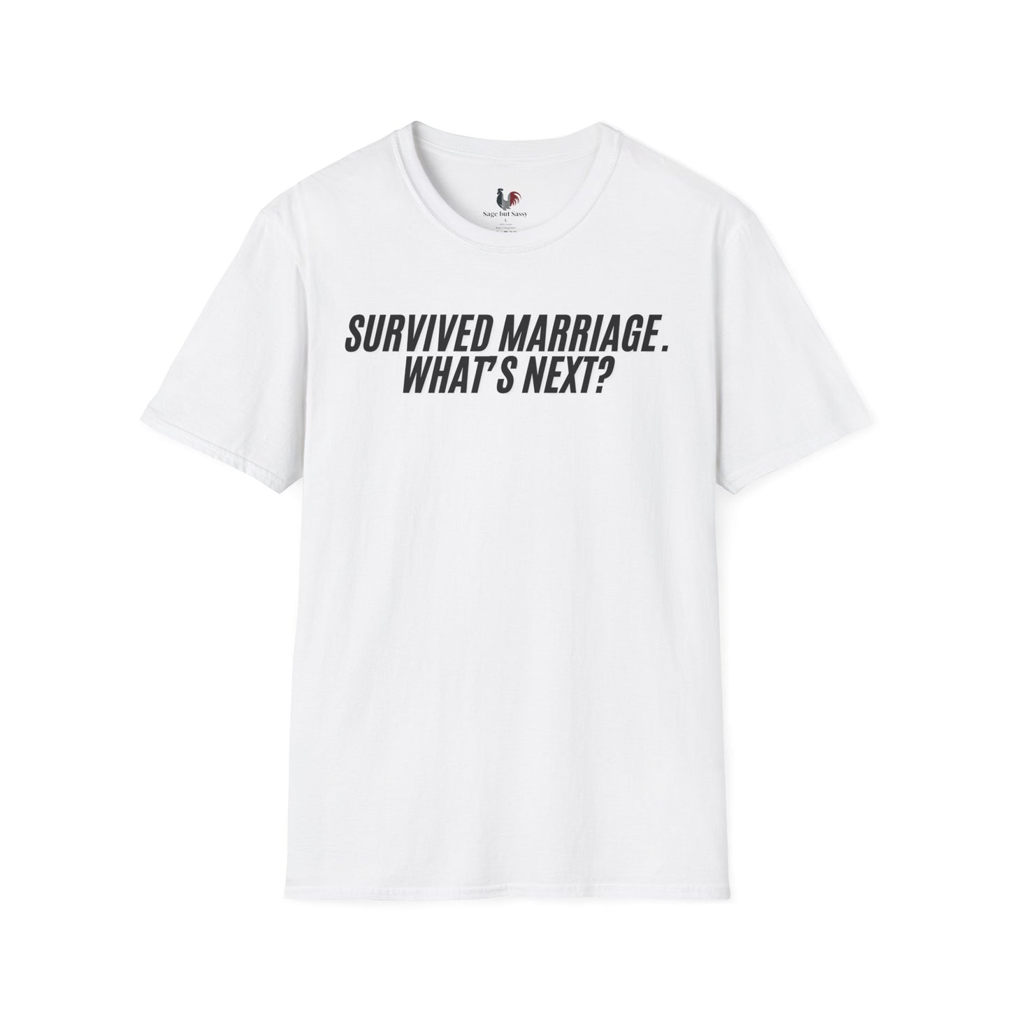 Survived marriage what's next, Unisex Softstyle T-Shirt, Divorce/Breakout