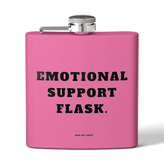 Emotional support flask,  Flask, Stainless Steel Hip Flask, Skiing and Snowboarding accessories, 6oz