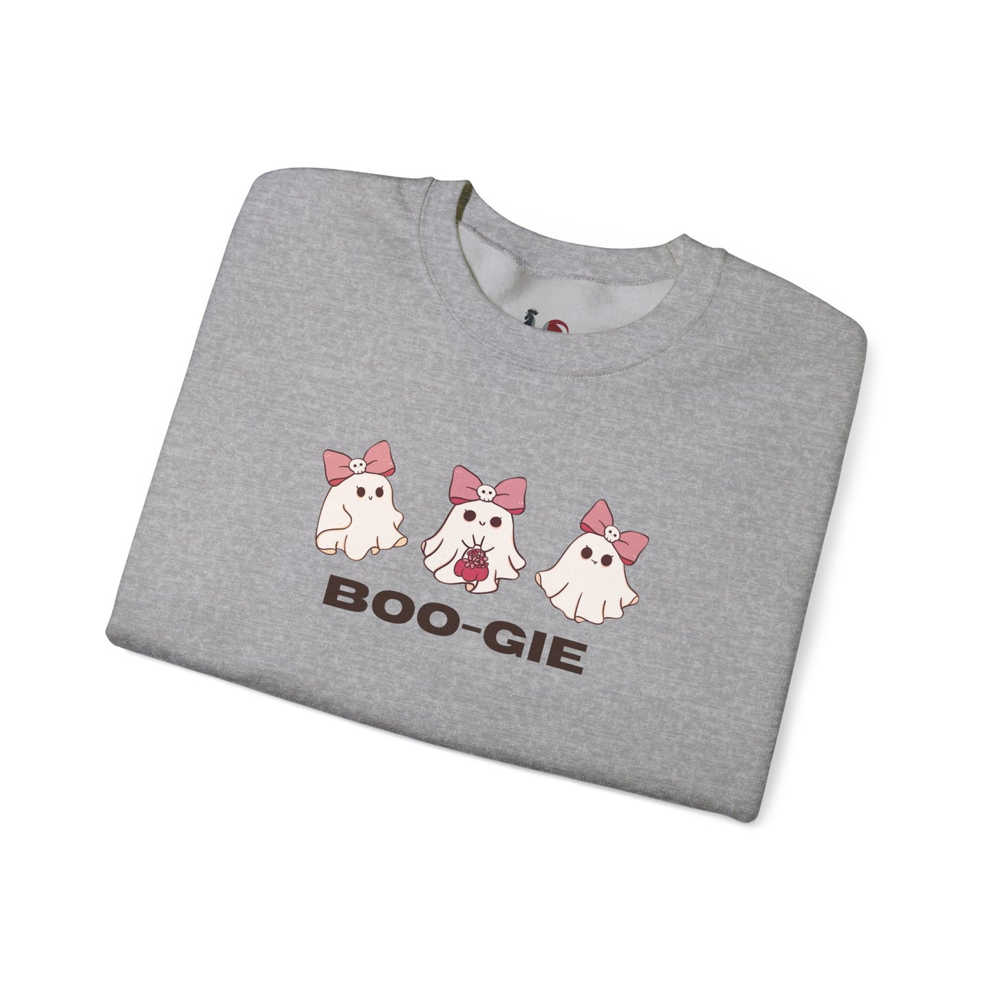 BOO-GIE, Cute Halloween Sweatshirt, Funny Spooky Jumper, Cozy Fall Pullover, Spooky Season Gift, Ghost Design, Boo-gie