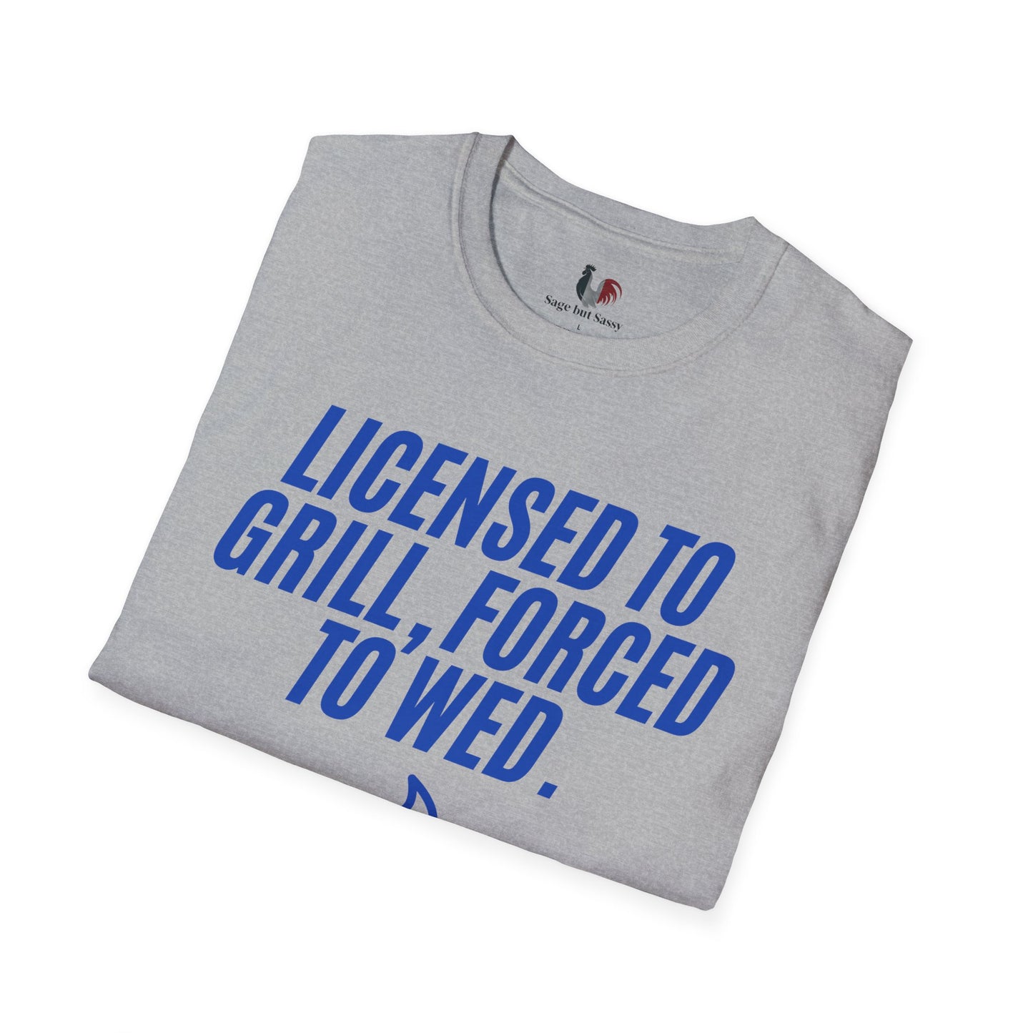 Licensed to grill, forced to wed, T-Shirt, Funny Bachelor Party Tee