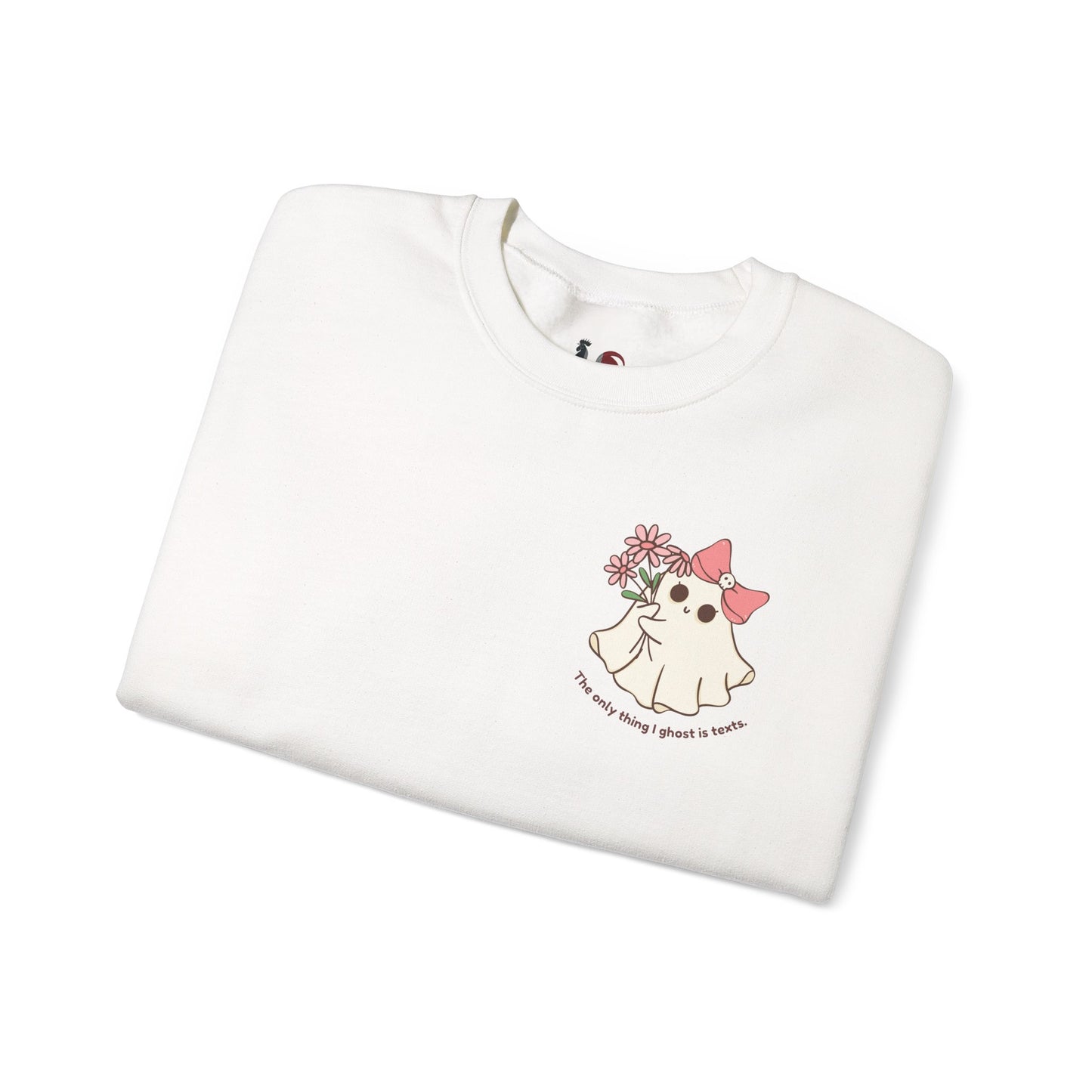 The only thing I ghost is texts, Cute Halloween Sweatshirt, Funny Spooky Jumper, Cozy Fall Pullover, Spooky Season Gift, Ghost Design, Ghosting