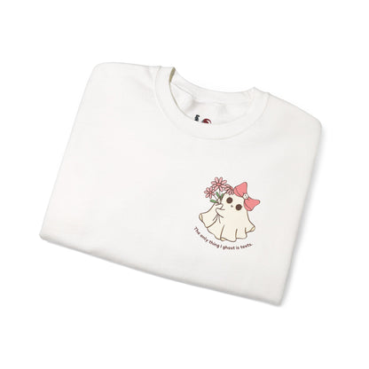 The only thing I ghost is texts, Cute Halloween Sweatshirt, Funny Spooky Jumper, Cozy Fall Pullover, Spooky Season Gift, Ghost Design, Ghosting