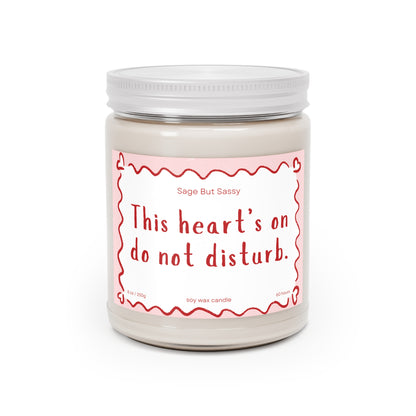 This heart's on DO NOT DISTURB. Funny Valentine’s Day Candle. Perfect Gift for Him/Her, single
