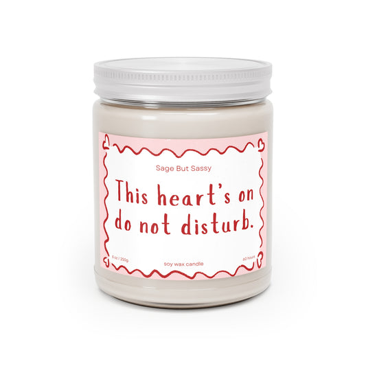This heart's on DO NOT DISTURB. Funny Valentine’s Day Candle. Perfect Gift for Him/Her, single