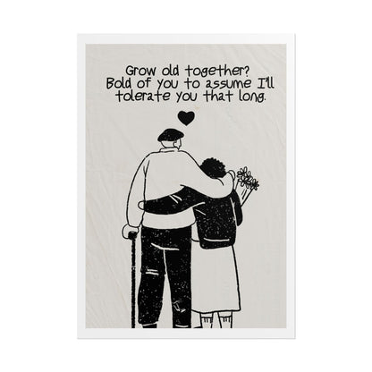 Valentine's Day Poster — "Grow old together" Minimal Abstract Art Print, Gift for Boyfriend/Girlfriend