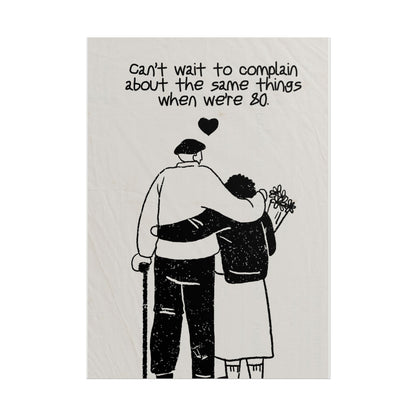 Valentine's Day Poster — "When we're 80" Minimal Abstract Art Print, Gift for Boyfriend/Girlfriend