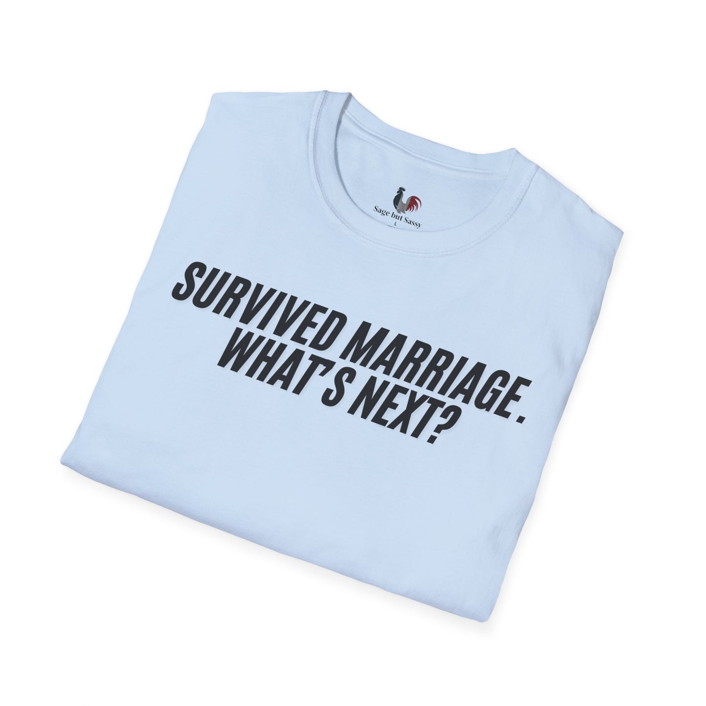 Survived marriage what's next, Unisex Softstyle T-Shirt, Divorce/Breakout
