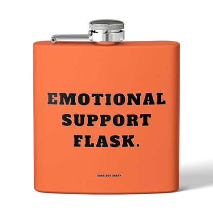 Emotional support flask,  Flask, Stainless Steel Hip Flask, Skiing and Snowboarding accessories, 6oz