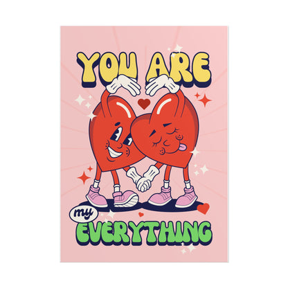Valentine's Day Poster — "You are my everything" Minimal Abstract Art Print, Gift for Boyfriend/Girlfriend