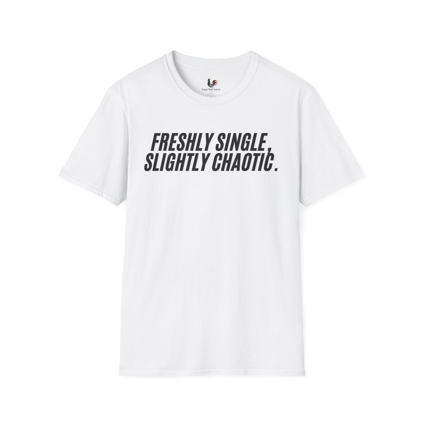 Freshly single slightly chaotic, Unisex Softstyle T-Shirt, Divorce/Breakout