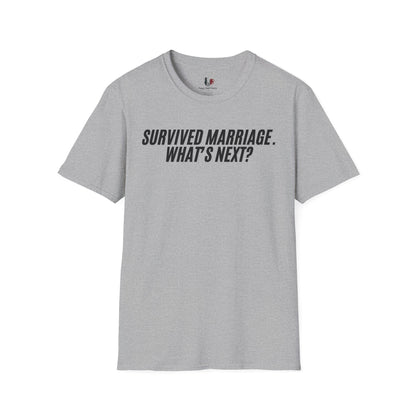 Survived marriage what's next, Unisex Softstyle T-Shirt, Divorce/Breakout