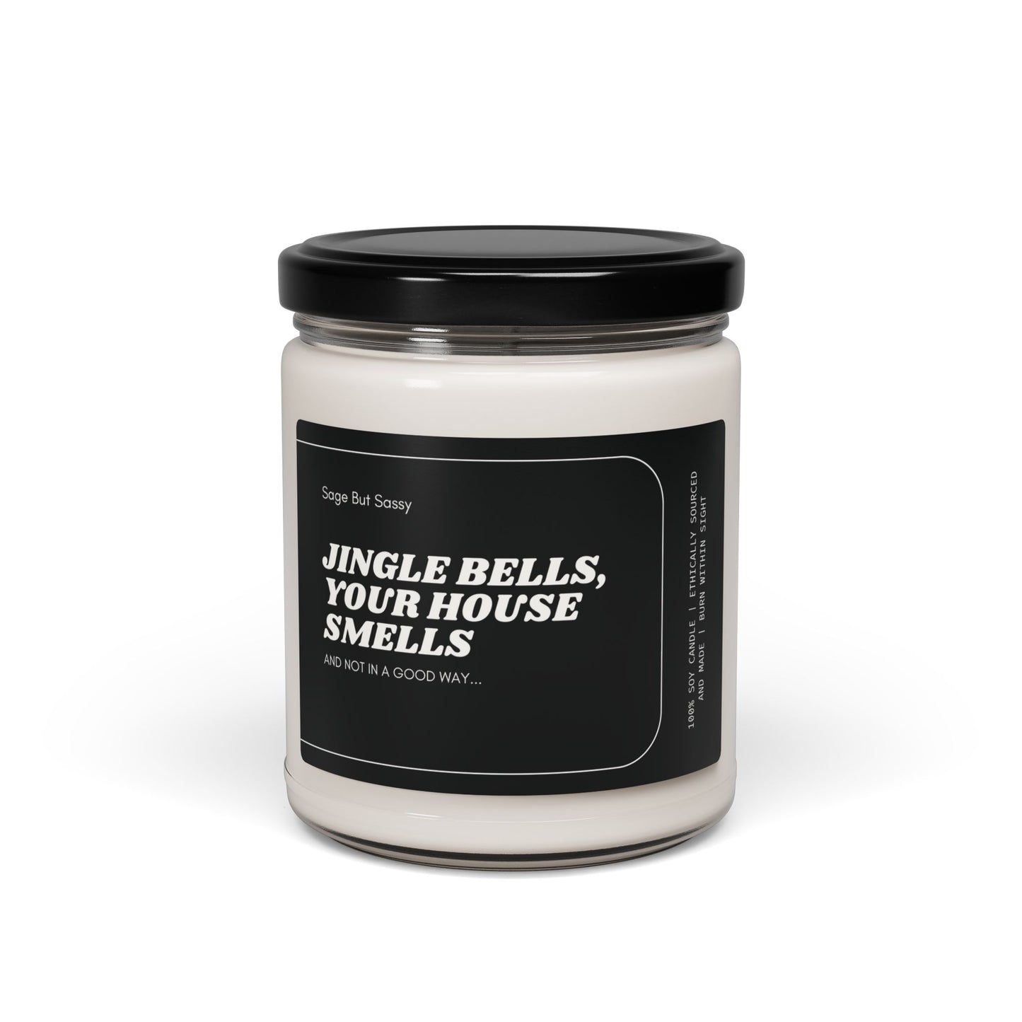 Jingle Bells Scented Soy Candle - Festive Home Fragrance for Holiday, Gift, Christmas Decor, Funny