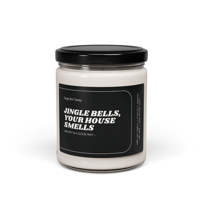 Jingle Bells Scented Soy Candle - Festive Home Fragrance for Holiday, Gift, Christmas Decor, Funny