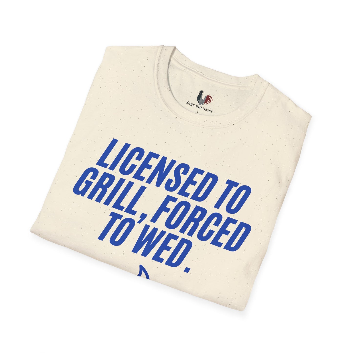 Licensed to grill, forced to wed, T-Shirt, Funny Bachelor Party Tee
