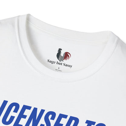 Licensed to grill, forced to wed, T-Shirt, Funny Bachelor Party Tee