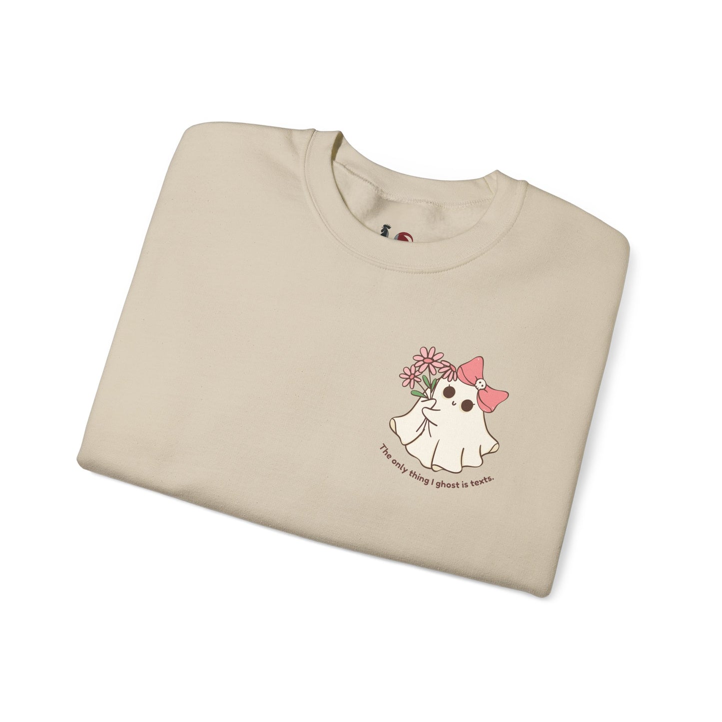 The only thing I ghost is texts, Cute Halloween Sweatshirt, Funny Spooky Jumper, Cozy Fall Pullover, Spooky Season Gift, Ghost Design, Ghosting