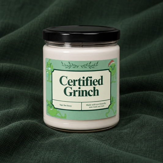 Certified Grinch Life, Relaxation Candle, Mental Health, Scented Candle, Best Friend gift, Hate Christmas