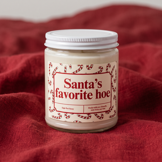 Santa's favorite hoe, Funny Christmas Candle, Christmas Gag Gift, Inappropriate Gifts for Christmas Party, Snarky Christmas Gift